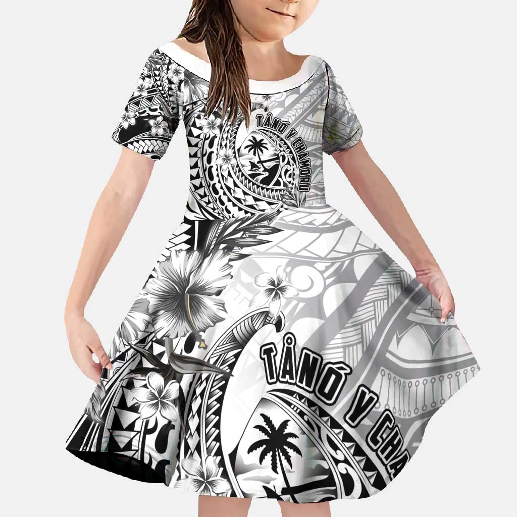 Guam-Land of the Chamorro Family Matching Short Sleeve Bodycon Dress and Hawaiian Shirt Polynesian Tattoo Style Hibiscus and Plumeria Art