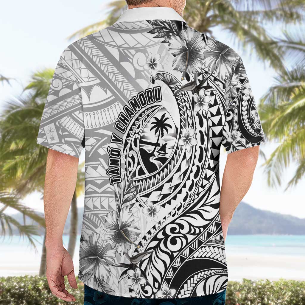 Guam-Land of the Chamorro Hawaiian Shirt Polynesian Tattoo Style Hibiscus and Plumeria Art