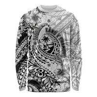 Guam-Land of the Chamorro Long Sleeve Shirt Polynesian Tattoo Style Hibiscus and Plumeria Art