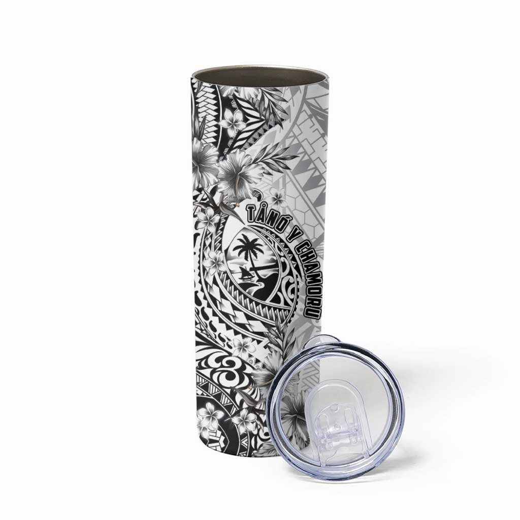 Guam-Land of the Chamorro Skinny Tumbler Polynesian Tattoo Style Hibiscus and Plumeria Art