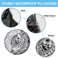 Guam-Land of the Chamorro Spare Tire Cover Polynesian Tattoo Style Hibiscus and Plumeria Art