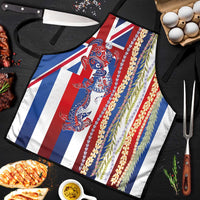 Hawaiian Sea Animals Apron with Lei and Flag Style LT03 Multicolor - Polynesian Pride
