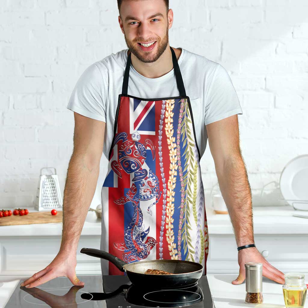 Hawaiian Sea Animals Apron with Lei and Flag Style LT03 - Polynesian Pride