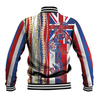 Hawaiian Sea Animals Baseball Jacket with Lei and Flag Style LT03 - Polynesian Pride