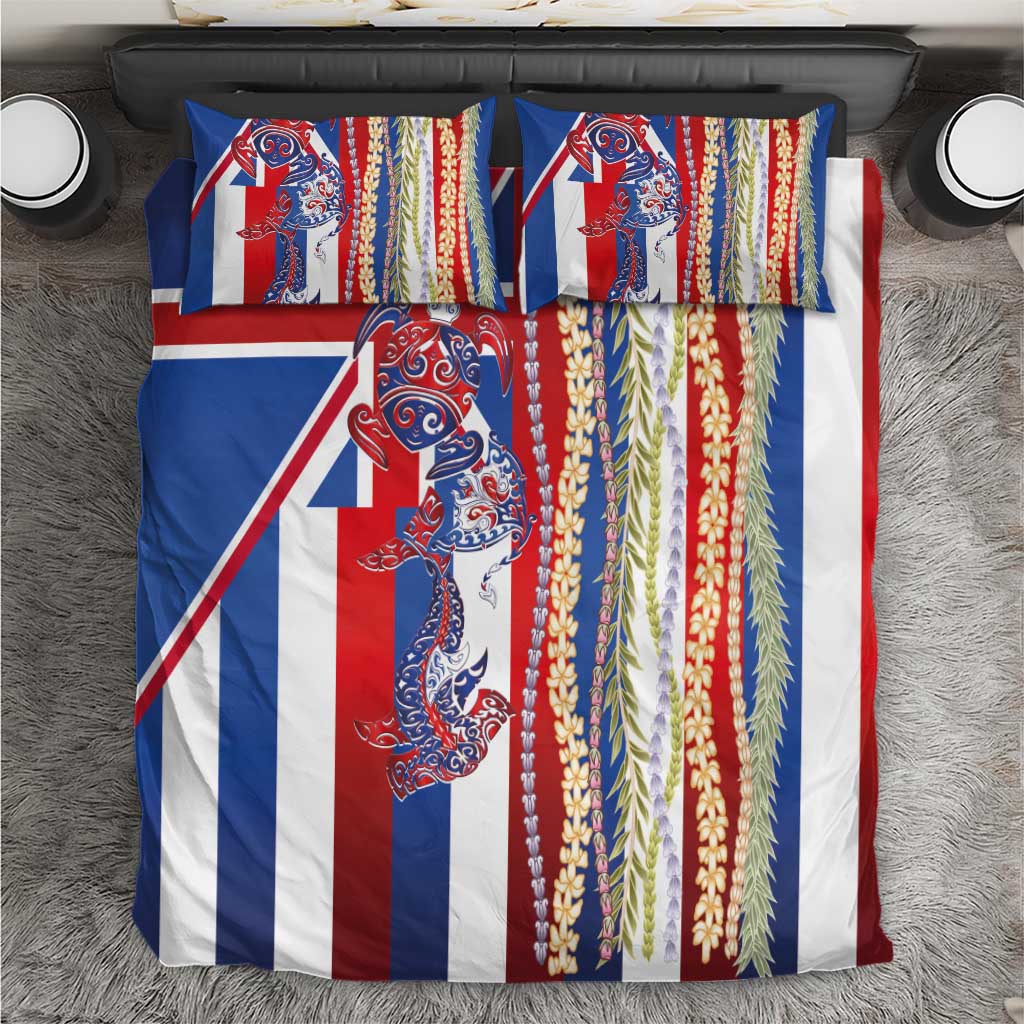 Hawaiian Sea Animals Bedding Set with Lei and Flag Style LT03 Multicolor - Polynesian Pride