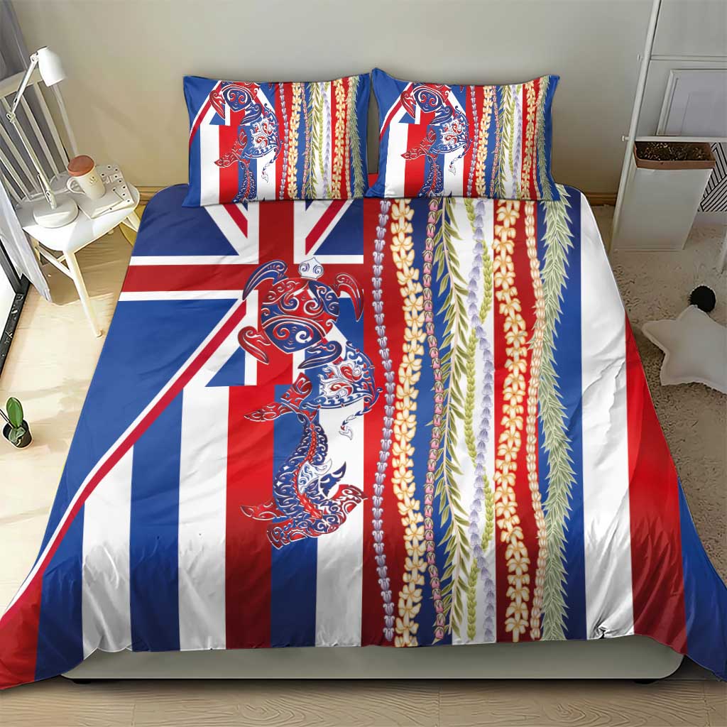 Hawaiian Sea Animals Bedding Set with Lei and Flag Style LT03 - Polynesian Pride