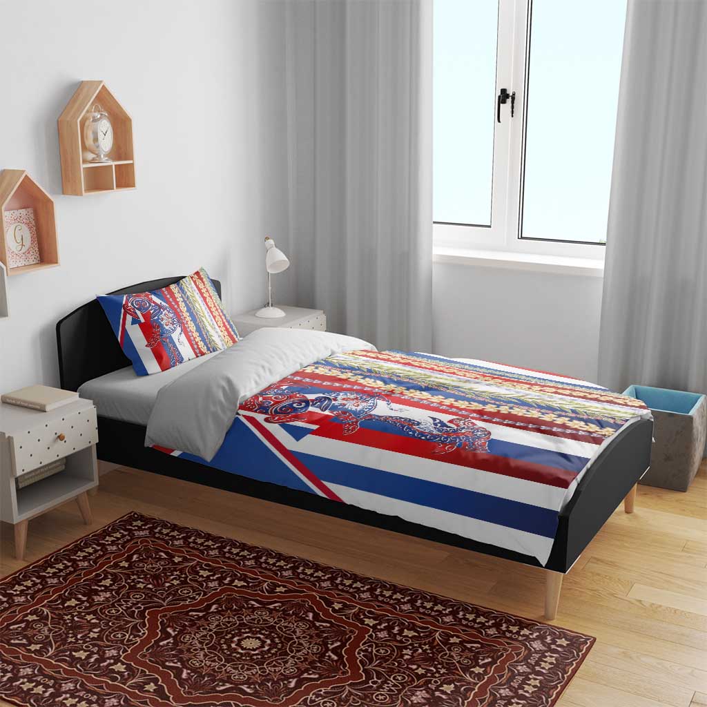 Hawaiian Sea Animals Bedding Set with Lei and Flag Style LT03 - Polynesian Pride