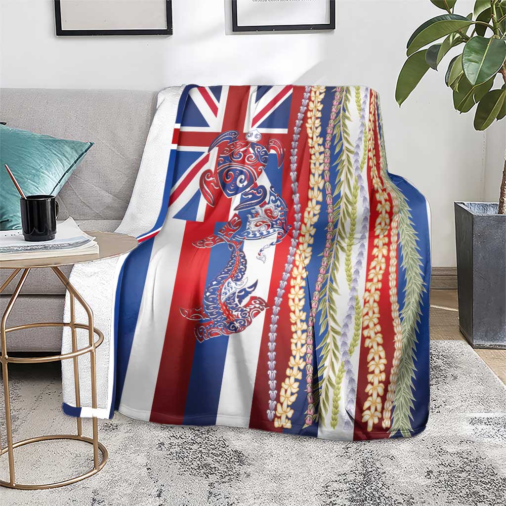 Hawaiian Sea Animals Blanket with Lei and Flag Style LT03 - Polynesian Pride