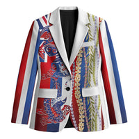 Hawaiian Sea Animals Blazer with Lei and Flag Style LT03 Unisex Multicolor - Polynesian Pride