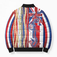 Hawaiian Sea Animals Bomber Puffer Jacket with Lei and Flag Style LT03 - Polynesian Pride