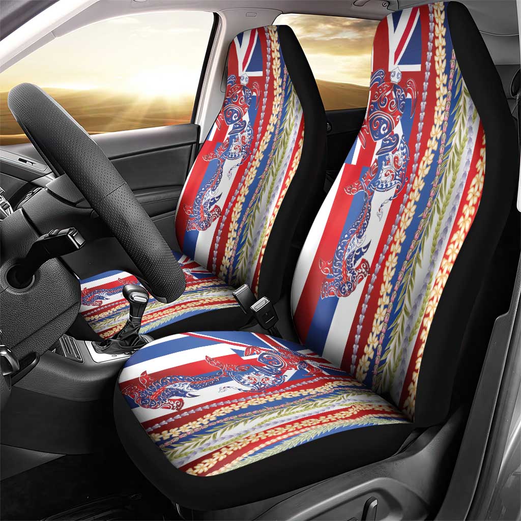 Hawaiian Sea Animals Car Seat Cover with Lei and Flag Style LT03 - Polynesian Pride