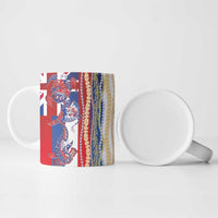 Hawaiian Sea Animals Ceramic Mug with Lei and Flag Style LT03 - Polynesian Pride