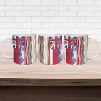 Hawaiian Sea Animals Ceramic Mug with Lei and Flag Style LT03 - Polynesian Pride