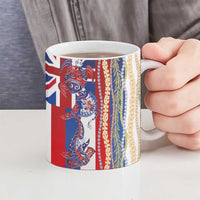 Hawaiian Sea Animals Ceramic Mug with Lei and Flag Style LT03 - Polynesian Pride