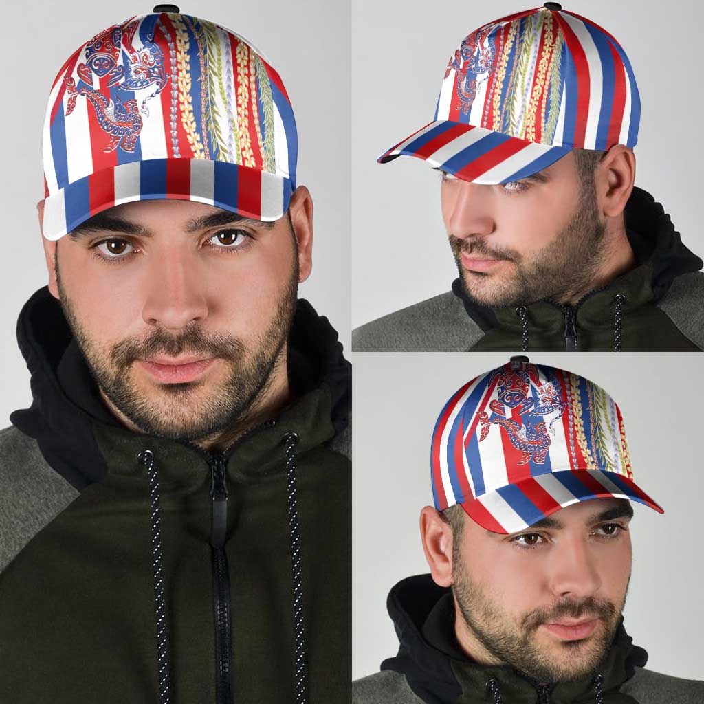 Hawaiian Sea Animals Classic Cap with Lei and Flag Style LT03 - Polynesian Pride