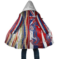 Hawaiian Sea Animals Cloak with Lei and Flag Style LT03 Unisex Multicolor - Polynesian Pride