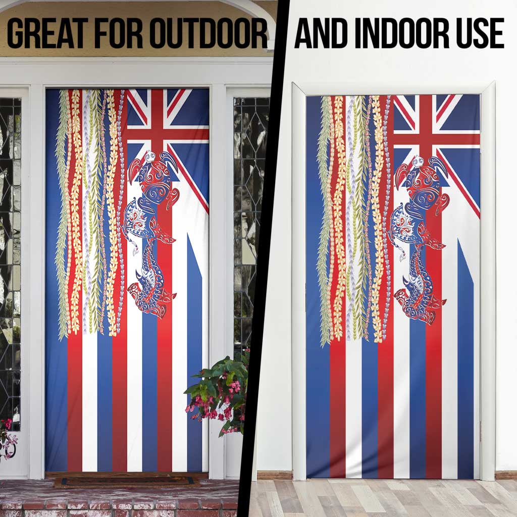 Hawaiian Sea Animals Door Cover with Lei and Flag Style LT03 - Polynesian Pride