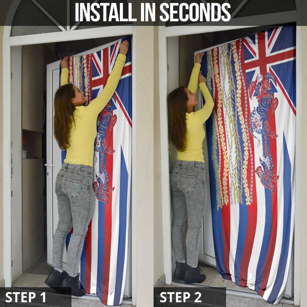 Hawaiian Sea Animals Door Cover with Lei and Flag Style LT03 - Polynesian Pride