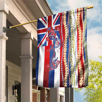 Hawaiian Sea Animals Garden Flag with Lei and Flag Style LT03 House Flag Multicolor - Polynesian Pride