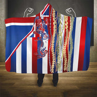 Hawaiian Sea Animals Hooded Blanket with Lei and Flag Style LT03 - Polynesian Pride