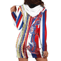 Hawaiian Sea Animals Hoodie Dress with Lei and Flag Style LT03 - Polynesian Pride