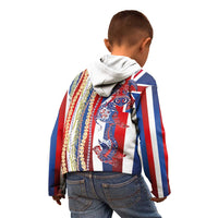 Hawaiian Sea Animals Kid Hoodie with Lei and Flag Style