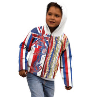 Hawaiian Sea Animals Kid Hoodie with Lei and Flag Style