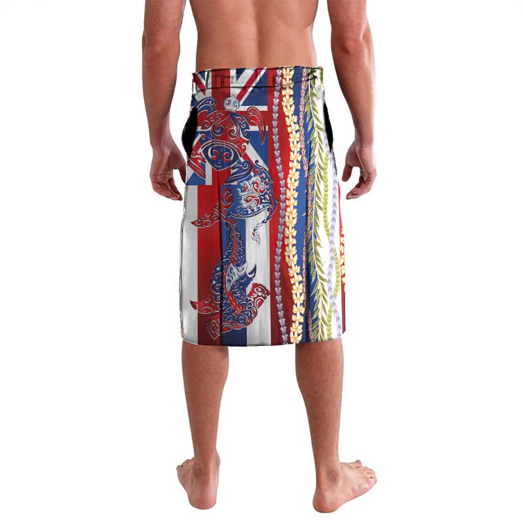 Hawaiian Sea Animals Lavalava with Lei and Flag Style LT03 - Polynesian Pride
