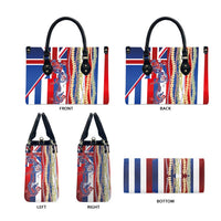 Hawaiian Sea Animals Leather Bag with Lei and Flag Style LT03 - Polynesian Pride