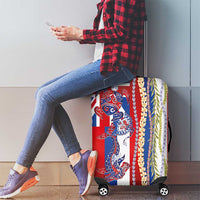 Hawaiian Sea Animals Luggage Cover with Lei and Flag Style LT03 - Polynesian Pride
