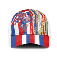 Hawaiian Sea Animals Mesh Trucker Cap with Lei and Flag Style LT03 One Size White Multicolor - Polynesian Pride