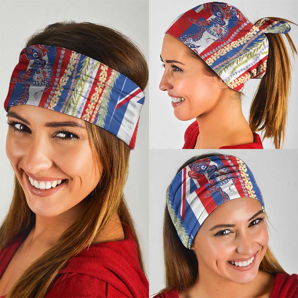 Hawaiian Sea Animals Neck Gaiter with Lei and Flag Style LT03 - Polynesian Pride
