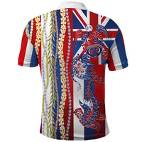 Hawaiian Sea Animals Polo Shirt with Lei and Flag Style LT03 - Polynesian Pride