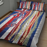 Hawaiian Sea Animals Quilt Bed Set with Lei and Flag Style LT03 - Polynesian Pride
