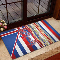 Hawaiian Sea Animals Rubber Doormat with Lei and Flag Style LT03 - Polynesian Pride