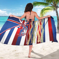 Hawaiian Sea Animals Sarong with Lei and Flag Style
