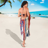 Hawaiian Sea Animals Sarong with Lei and Flag Style