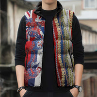 Hawaiian Sea Animals Sleeveless Puffer Jacket with Lei and Flag Style LT03 - Polynesian Pride
