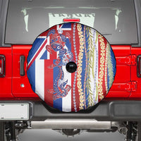 Hawaiian Sea Animals Spare Tire Cover with Lei and Flag Style LT03 - Polynesian Pride