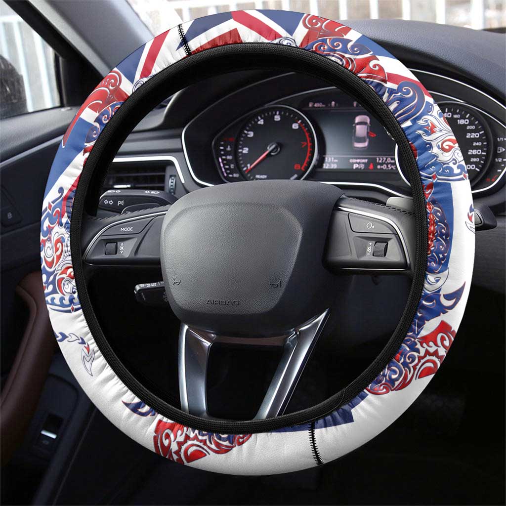 Hawaiian Sea Animals Steering Wheel Cover with Lei and Flag Style LT03 - Polynesian Pride