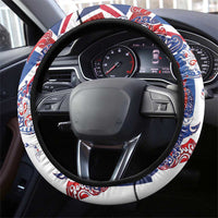 Hawaiian Sea Animals Steering Wheel Cover with Lei and Flag Style LT03 - Polynesian Pride