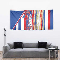 Hawaiian Sea Animals Tapestry with Lei and Flag Style LT03 - Polynesian Pride