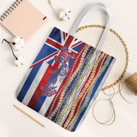 Hawaiian Sea Animals Tote Bag with Lei and Flag Style LT03 White Strap One Size Multicolor - Polynesian Pride