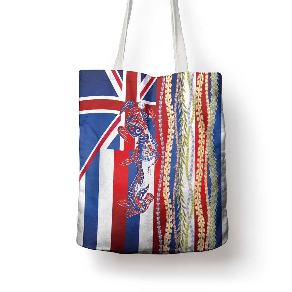 Hawaiian Sea Animals Tote Bag with Lei and Flag Style LT03 - Polynesian Pride