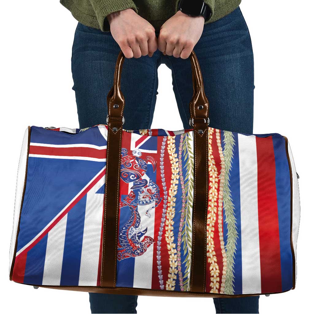 Hawaiian Sea Animals Travel Bag with Lei and Flag Style LT03 Multicolor - Polynesian Pride