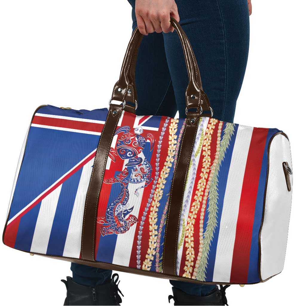 Hawaiian Sea Animals Travel Bag with Lei and Flag Style LT03 - Polynesian Pride