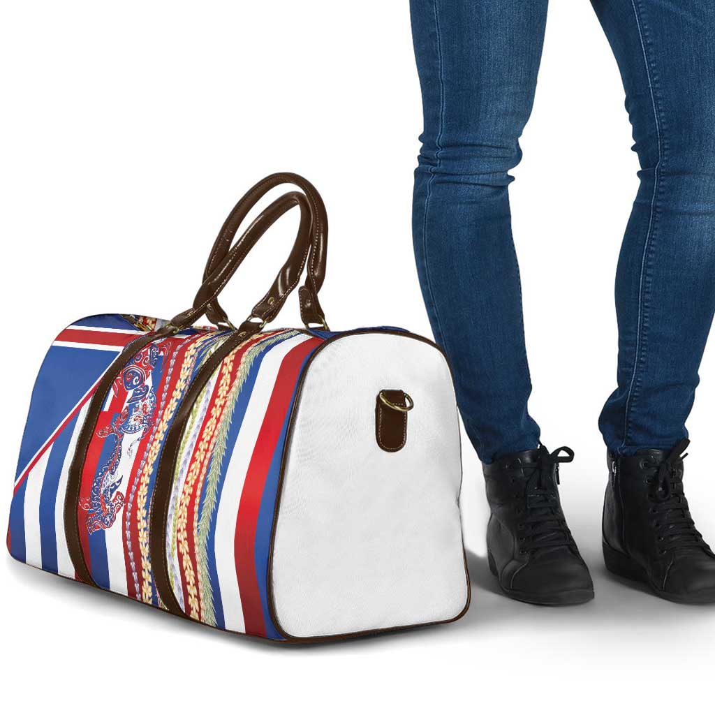 Hawaiian Sea Animals Travel Bag with Lei and Flag Style LT03 - Polynesian Pride