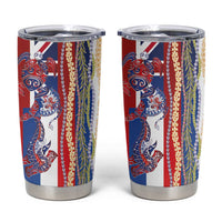 Hawaiian Sea Animals Tumbler Cup with Lei and Flag Style LT03 Multicolor - Polynesian Pride