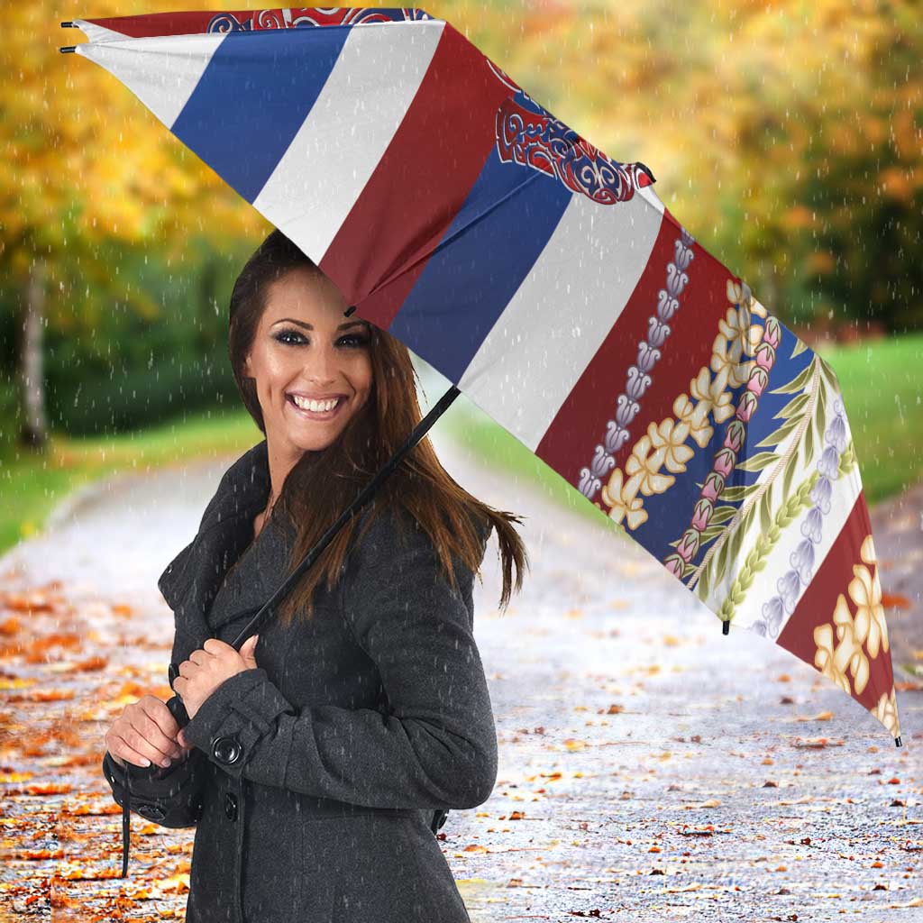 Hawaiian Sea Animals Umbrella with Lei and Flag Style LT03 - Polynesian Pride