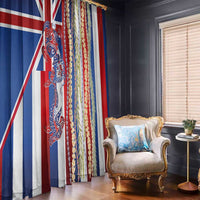 Hawaiian Sea Animals Window Curtain with Lei and Flag Style